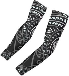Manchon de bras personnalisé effet tatouage, protection UV, pour le baseball, la course et le cyclisme, avec compression - Product Image 2