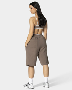 Women's Solid Bermuda Shorts Contrast Lining Custom Logo Wholesale Soft Breathable Fabric Oversize High Quality OEM Womens Short - Product Image 5