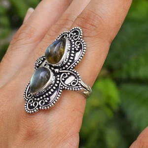 Bague en labradorite naturelle, argent sterling 925, bijoux en pierres précieuses, bague artisanale pour femmes - Product Image 4
