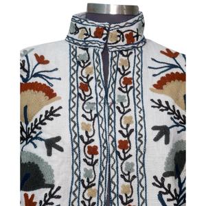 Handmade Suzani TNT Cotton <b>Quilted</b> Regular <b>Jacket</b> Embroidered Floral Winter/Spring/Autumn Travel Festival Style Outerwear - Product Image 3