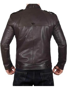 Chaqueta de Motociclista Estilo Bomber Marrón para Hombre - Product Image 3