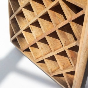 Meuble bar autoportant Vandana Vesta Radiant en bois de manguier – Rangement moderne en bois massif pour bar à domicile - Product Image 3