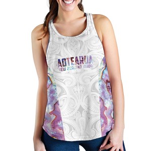 Débardeur pour femmes Aotearoa Nouvelle-Zélande, col rond, respirant, en polyester tricoté, imprimé numérique floral, logo frontal, style décontracté - Product Image 2