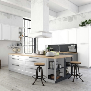 ชุดครัวสำเร็จรูป JY Project สไตล์ยุโรปหรูหราทันสมัยแบบเวียดนาม พร้อมไอส์แลนด์ ทำจากไม้ MDF ทนทาน ตู้ครัวสั่งทำพิเศษ - Product Image 2