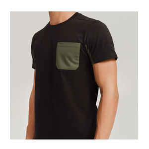 เสื้อยืดคอกลมแขนสั้นผู้ชาย OEM ODM ผ้าเจอร์ซีย์คอตตอน 100%  ออกแบบโลโก้ด้านหน้าได้ตามต้องการ  เสื้อยืดลำลองสำหรับใส่ในฤดูร้อน - Product Image 6