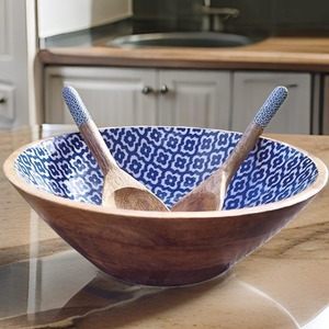 Bol en bois pour salade de fruits, bol de service et de mélange, article de restauration domestique, vaisselle de style simple, décoration de table, bols de service alimentaire - Product Image 2