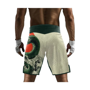 Pantalones Cortos Negros de MMA para Hombre con Estampado de Lobo, Corte Regular, Secado Rápido, Ropa de Artes Marciales de Poliéster, Fortleo - Product Image 2