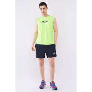 Camiseta Deportiva sin Mangas para Hombre STAG Iconic, Cuello Redondo, Color Verde Neón, Transpirable, Ligera, para Entrenamiento de Verano - Product Image 2