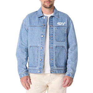 Custom Direct Factory Casual Hip Hop Denim <b>Jacket</b> Factory Wholesale <b>Men's</b> Bule Denim <b>Jacket</b> Modern Slim Fit Cheap Winter <b>Jacket</b> - Product Image 1