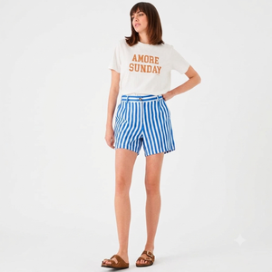 Pantalones cortos de sarga a la moda para mujer, pantalones cortos informales de alta calidad para mujer - Product Image 1