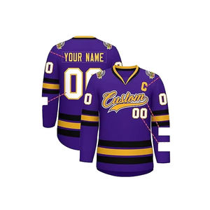 Uniforme de hockey sur glace sur mesure pour équipe, maillot de hockey professionnel imprimé 100% polyester, service OEM, vente en gros, design unique personnalisé - Product Image 3