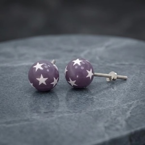 Tiradores de resina con diseño de estrellas moradas para gabinetes, diseño tradicional, ecológicos, de fácil instalación, multifuncionales para muebles - Product Image 5