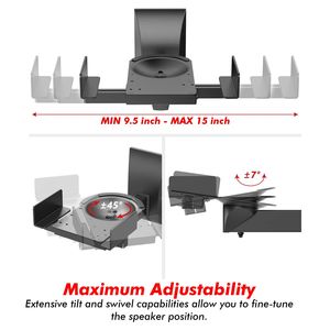 Supporti Girevoli Regolabili a 180 Gradi per Libreria, Supporto a Parete da 15 Pollici per TV e Altoparlanti, Coppia di Supporti per Carrelli Salvaspazio da 55 Pollici - Product Image 5