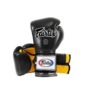 ถุงมือชกมวยไทย Fairtex รุ่นยอดนิยมขายดี ผลิตตามสั่ง หนังวัวแท้ ระบายอากาศได้ดี ซับเหงื่อ พร้อมสายรัดข้อเท้า - Product Image 1