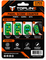 Compteur de points de padel TOPLINE, lot de 3, ensembles de jeux de points, tracker portable en plastique pour le suivi des performances sportives de tennis