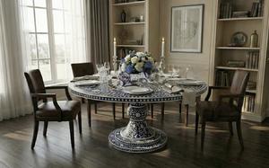 Mesa con Incrustaciones de Hueso de ILAHI, Diseño Moderno con Detalles de Ágata, Almacenamiento Portátil, Muebles para el Hogar - Product Image 6