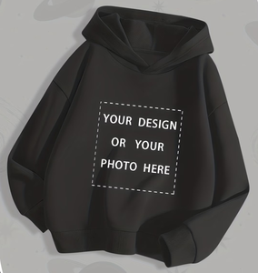 Black Hooded Sweatshirt Kids Casual Winter Wear Printed Design Customizable Regular Sleeve Fleece Knitted Fabric 100% Cotton - Product Image 3