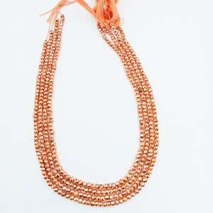 ลูกปัดไพไรต์สีโรสโกลด์ทรงเหลี่ยมแบบรอนเดลล์สำหรับทำเครื่องประดับขายส่ง - Product Image 2