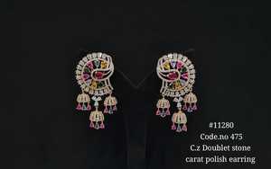 Pendientes Colgantes 11280 con Circonita Cúbica, Baño de Oro Rosa, Piedra Doble, Joyería para Fiestas, Bodas, Regalo para Mujer - Product Image 4