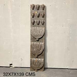 Panel de Pared de Madera Tribal Naga de la India, Tallado a Mano, Decoración Arquitectónica, Estilo Rústico Antiguo, para Interiores de Hotel, Combinable, 1 Contenedor - Product Image 1