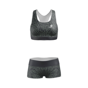 Conjunto Deportivo de Yoga para Mujer, Tallas Grandes, Personalizado, con Sujetador Deportivo y Pantalones Cortos Sublimados, Dos Piezas, Ropa Deportiva - Product Image 4