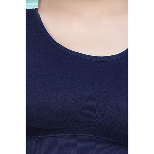 เสื้อชั้นในกีฬาไร้ตะเข็บสีดำสำหรับผู้หญิง แบบซัพพอร์ตสูง เสื้อครอปท็อปโยคะ สีพื้น ระบายอากาศได้ดี ซับเหงื่อ ชุดออกกำลังกาย - Product Image 6
