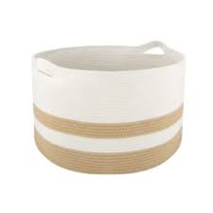 Clothing Organizer Foldable <b>Collapsible</b> Stackable 100% Cotton Woven Eco-Friendly Durable Lightweight Portable Modern Basket - Product Image 3