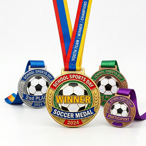 Custom Soccer <b>Medals</b> <b>for</b> <b>Kids</b> & Youth Teams | Colorful Soft Enamel Trophy <b>Medal</b> — School Sports Day Wholesale - Product Image 2