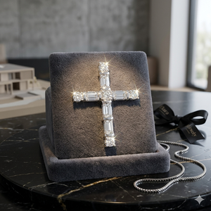 Premium Luxury 14K <b>Solid</b> <b>Gold</b> Iced Cross Custom Baguette Jesus Natural VS Real Diamond Christian Religious Gift <b>Pendants</b> Charms - Product Image 5