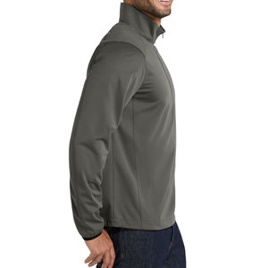 Chaqueta softshell de hombre con cierre de cremallera, color sólido, transpirable, informal, para otoño, corte regular, poliéster. - Product Image 3
