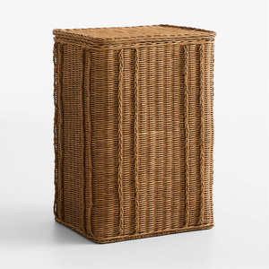 Tall Rattan Storage <b>Basket</b> Woven Organizer <b>Basket</b> <b>Large</b> Capacity Storage <b>Basket</b> For Laundry Living Room And Home Organization - Product Image 1