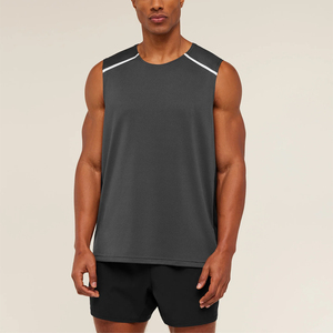 Custom <b>Heat</b>-Transfer Printed Eco-Friendly Breathable Polyester/Cotton Men Tank Top Summer Beach Wear Fashion Vest Quick Dry - Product Image 4