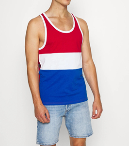 Débardeurs pour hommes à prix avantageux, personnalisables avec logo, coupe ajustée, unis, sans manches, respirants, pour l'entraînement, 100% coton. - Product Image 4