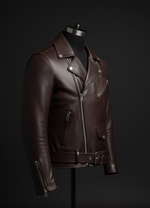 Men Dark Coffee Genuine Leather Biker <b>Jacket</b> Fashion Motorcycle Style <b>Jacket</b> - Product Image 3
