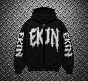 Custom Cropped Raw Hem Streetwear Hoodie Letter French Terry Embroidered Patch Distressed Applique Acid Wash Hoodie Men - Product Image 1