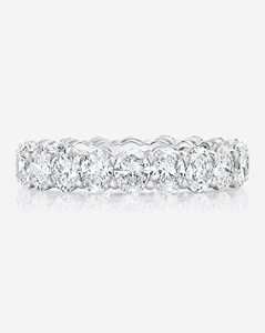 Prong Set 4mm Full Eternity <b>Rings</b> Custom 925 Sterling <b>Silver</b> Oval Cut Lab Grown Diamond Wedding <b>Stacking</b> Nesting Band Wholesale - Product Image 1