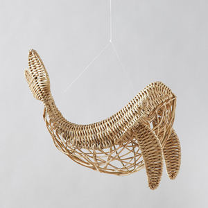 Arte de Pared de Ballena Tejida a Mano con Ratán, Decoración Natural Artesanal para Dormitorio Infantil, Diseño de Estilo Interior - Product Image 2