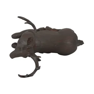 Escultura de Ciervo de Resina Hecha a Mano, 11x5x11 Pulgadas, Figura de Animal Rústica para Decoración de Mesa de Salón - Product Image 3