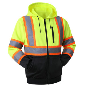 Sweat-shirt réfléchissant haute visibilité pour homme, veste de travail en polyester avec fermeture éclair et poches - Product Image 1