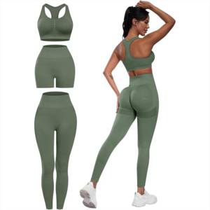Ensemble de yoga pour femmes, tissu respirant à séchage rapide, confortable, taille haute, imprimé personnalisé, très vendu. - Product Image 5
