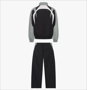 Ensemble de survêtement sportif pour femme, color block, manches longues, col montant, fermeture éclair, deux pièces, tenue de sport, coupe régulière, toutes saisons - Product Image 1