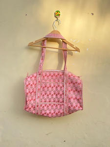 Sac fourre-tout matelassé léger vintage bohème de couleur unie, grande capacité, en coton, pour femmes, toutes saisons - Product Image 3