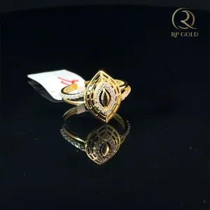 Elegant 24K <b>Gold</b> Leaf Design <b>Cocktail</b> <b>Ring</b> for Women Luxury Wedding & Daily Wear Jewelry Gift Idea - Product Image 3
