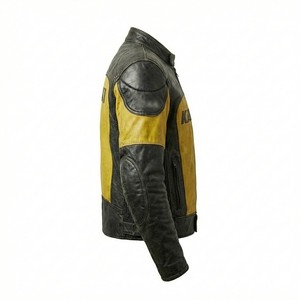 <b>Vintage</b> Distressed Leather Motorcycle <b>Jacket</b> Men Cafe Racer Retro Biker Riding <b>Jacket</b> CE Armor Cowhide Moto <b>Racing</b> <b>Jacket</b> Custom - Product Image 3