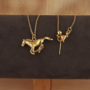 New arrival dainty horse charm pendant necklace gold plated brass <b>animal</b> jewelry <b>for</b> equestrian <b>lovers</b> <b>gift</b> everyday accessory - Product Image 6