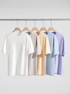 2025 Hot Summer Men's Cotton Soft Comfortable T-shirt Solid Color Casual Loose Short-sleeved <b>Tshirt</b> - Product Image 2