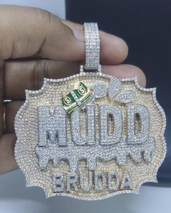 จี้เพชรโมอิสซาไนต์ VVS สั่งทำชื่อได้ จี้เงินแท้ 925 ชุบทอง จี้ตัวอักษรหรูหรา จี้อักษรย่อ จี้ฮิปฮอป - Product Image 1