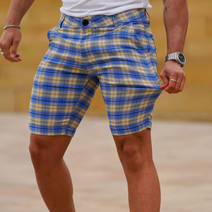 Pantalones Cortos Bermuda a Cuadros para Hombre, Cintura Alta Elástica, Transpirables, de Viscosa, Informales, con Bolsillos - Product Image 6