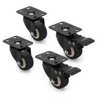 Ensemble de 4 roulettes de qualité supérieure pour armoires et meubles (2 standard, 2 avec frein) Convient aux armoires murales et aux racks de serveurs