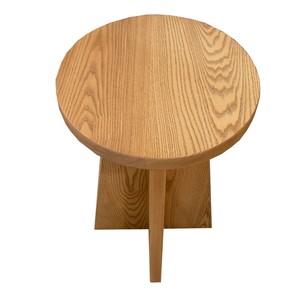 Mesa Auxiliar Redonda de Madera de Fresno Hecha a Mano al por Mayor |   Diseño de Trípode Moderno - Product Image 2